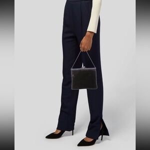 PRADA Velvet Clutch Purse Chain Strap Tulip Kiss Lock: Deep Purple Small